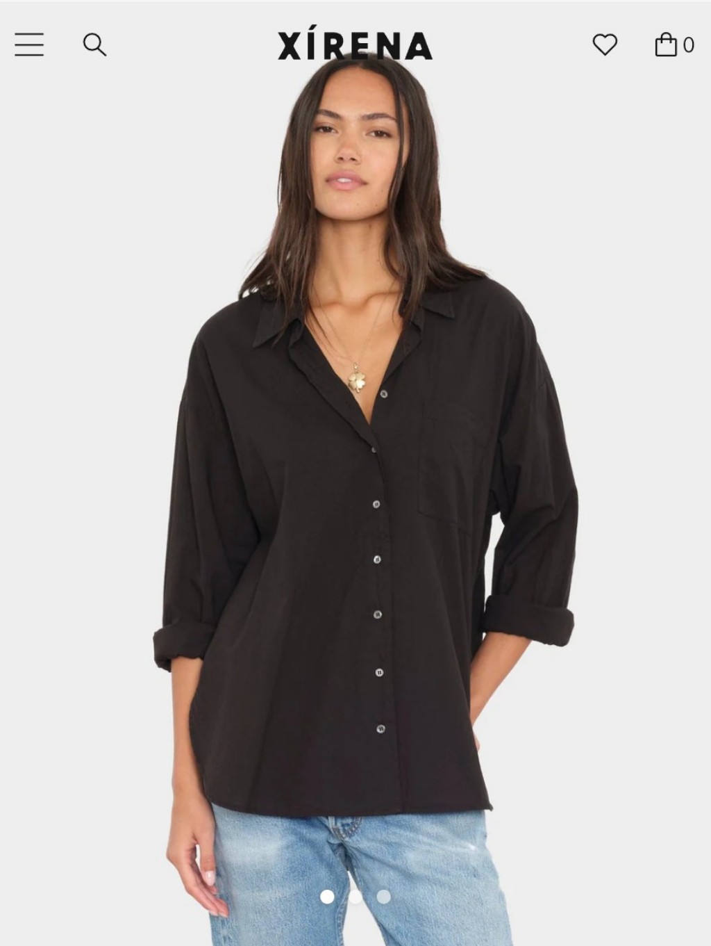 Xirena Black Sydney 100% Cotton Button-Down Long Sleeve Shirt